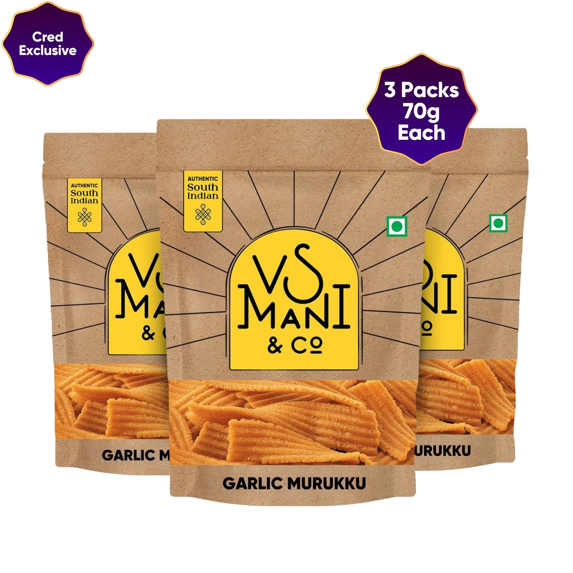 Garlic Ribbon Murukku | 70g x 3 Packs