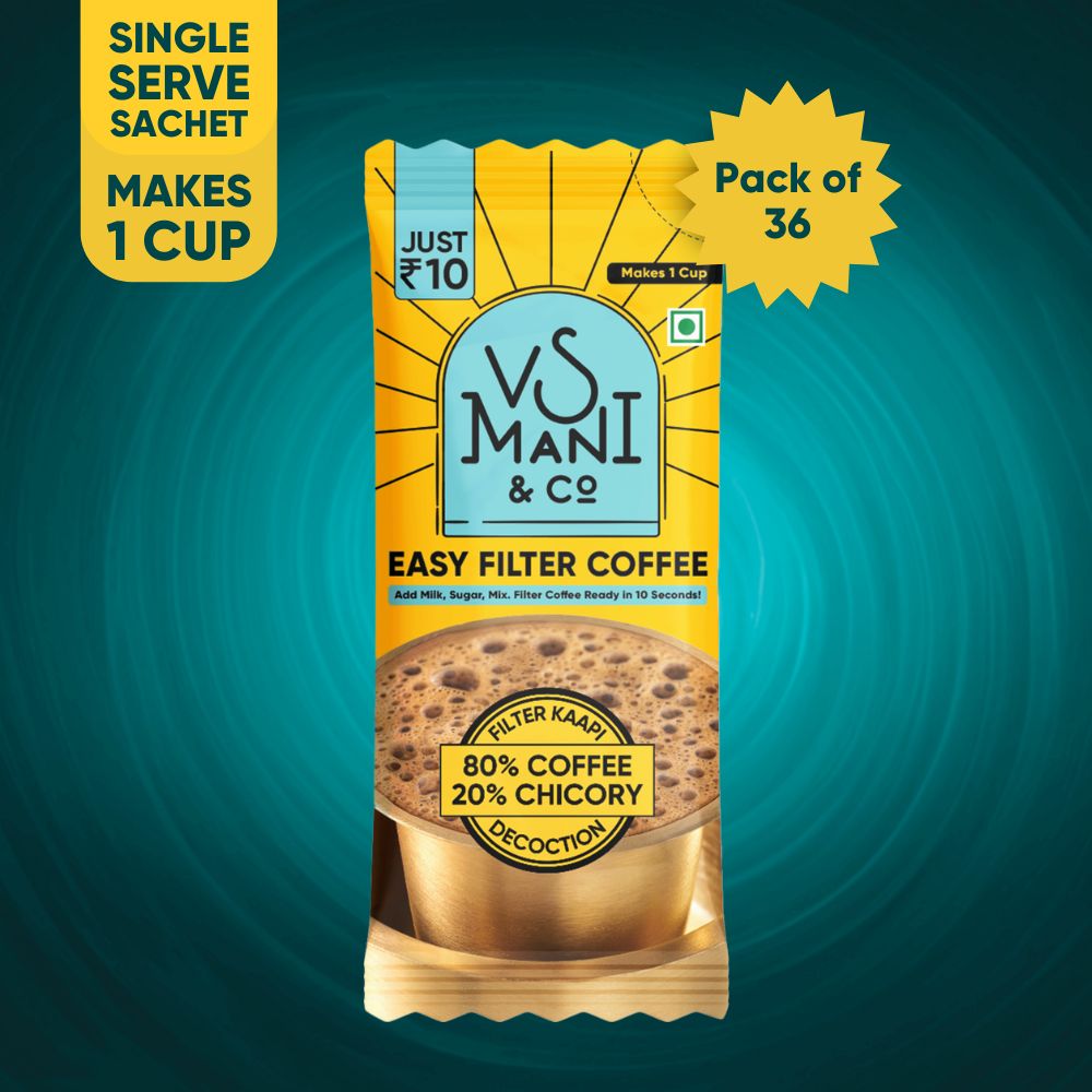 Easy Filter Coffee - 80:20 | 20ML x 36 Packs (Single Serve Sachet)