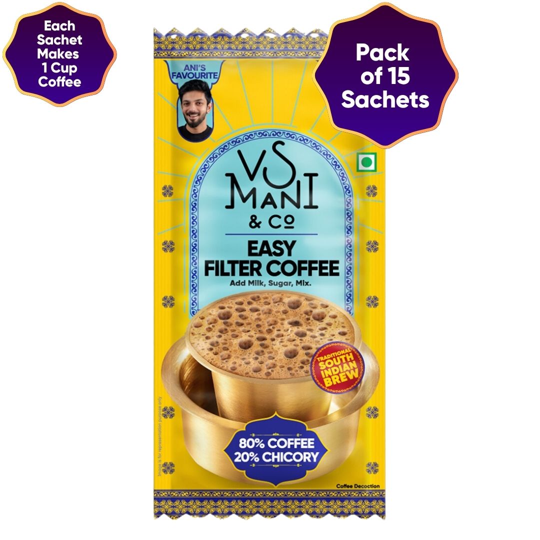 Easy Filter Coffee - 80:20 | 20ML x 15 Packs (Single Serve Sachet)